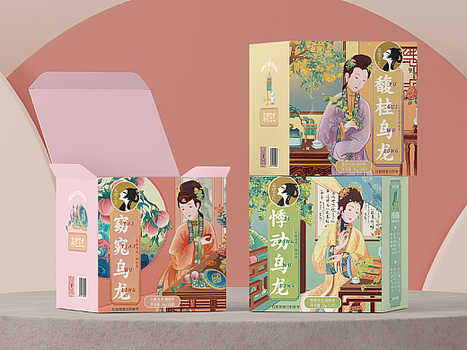 茶理宜世|美人图乌龙茶盒系列包装设计
