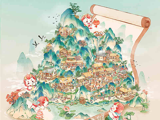 脸疼的2023年终总结|国风插画