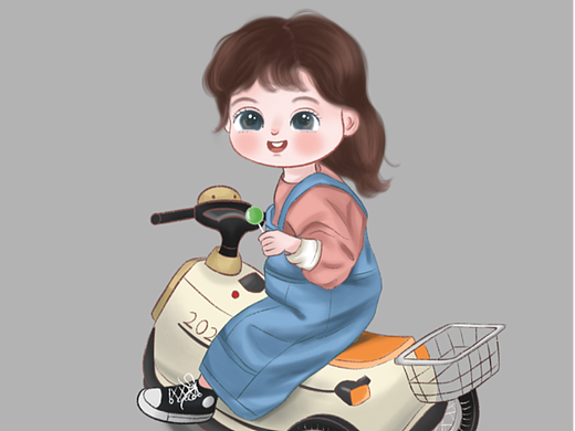 拿棒棒糖的小女孩插画