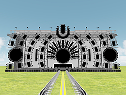 户外演出电音节舞美设计动画生长预演