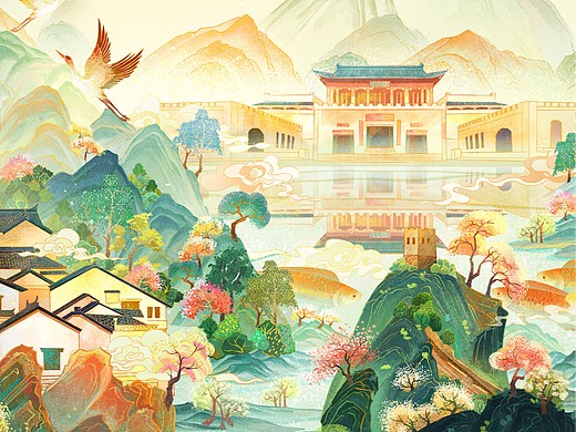 【国潮】山水田园，画境密云，恍如人间仙境