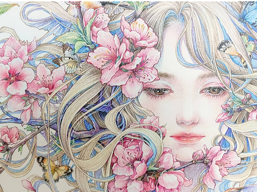 彩铅画—《桃花》