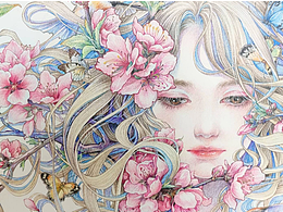 彩铅画—《桃花》