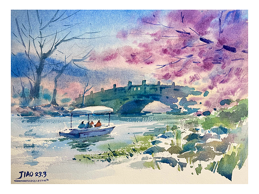 水彩风景 ——【春 日】（个人主页-ZNjU1MDY3NTY=） - 绘画 - 站酷设计师爱画水彩的娇娇原创素材 - 站酷ZCOOL