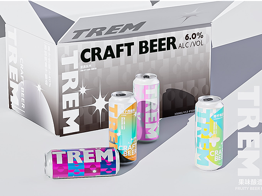 原创品牌TREM果味酿造啤酒包装设计