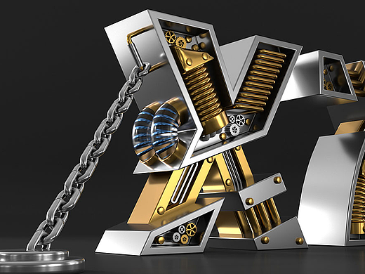 C4D 临摹练习-机械字