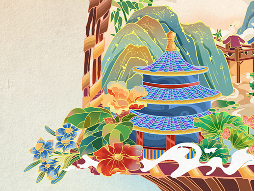 国潮插画-非遗-竹编