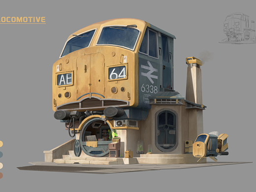 游戲原畫設(shè)計 火車頭便利店（個人主頁-ZNTk1MzY5MzY=） - 游戲原畫 - 站酷設(shè)計師hywznb原創(chuàng)素材 - 站酷ZCOOL