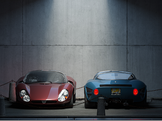 重温经典车型阿尔法·罗密欧 Tipo33Stradale /场景渲染