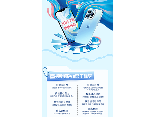 电商ui移动端手机租赁租机攻略页面展示