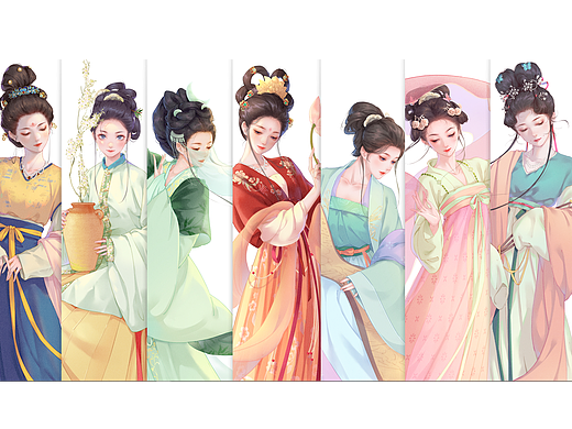 古风女生系列插画