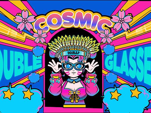 眼镜女孩科技潮流海报设计