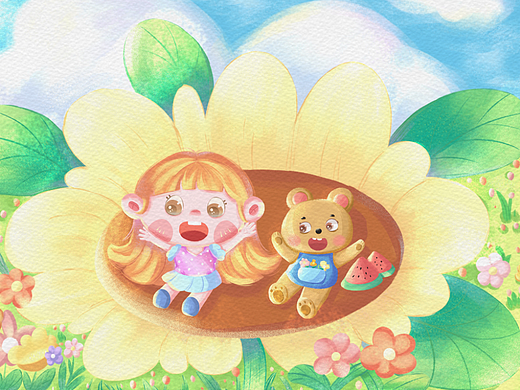 花开（个人主页-ZNjExNTM0OTY=） - 儿童插画 - 站酷设计师邱比兔原创素材 - 站酷ZCOOL