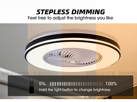 风扇灯亚马逊主图A+页面设计~