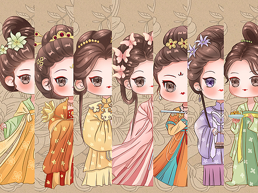 Q版少女古风人物插画系列