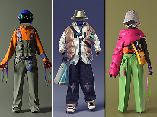 MD+C4D+OC潮流服饰穿搭