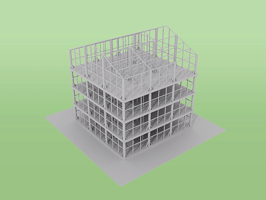 建筑房子的生长动画