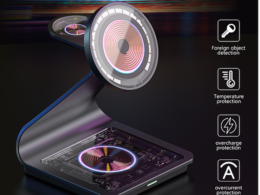 三合一无线充产品渲染