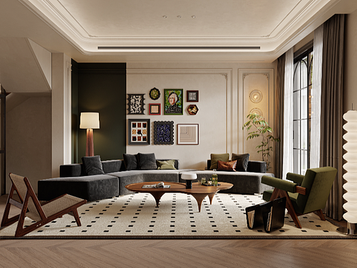 中古风客厅 中古风别墅 南洋风装修