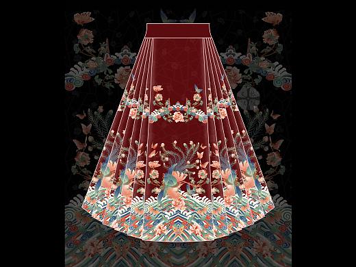 马面裙凤穿牡丹设计稿待出