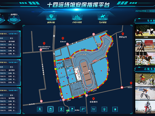 大屏可视化-十四运场馆安保指挥平台