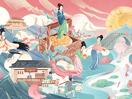 泸溪河 糕点品牌插画