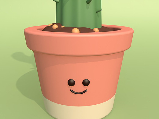 C4D小品-治愈仙人掌壁纸