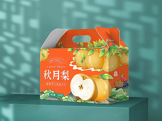 秋月梨插画包装 | 水果插画包装
