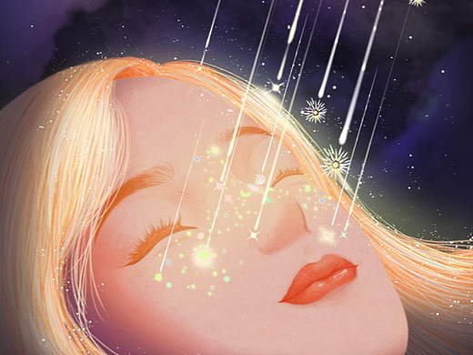 你的脸上是星星留下的印记