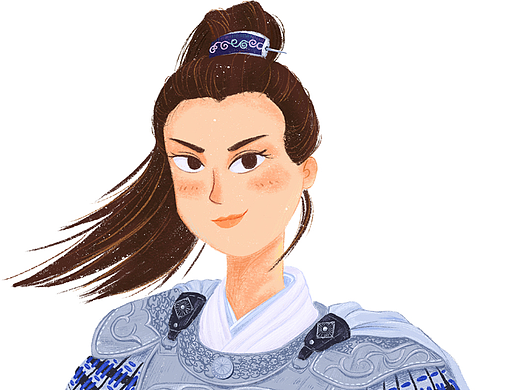 英姿飒爽的女将军——手绘人物插画day2
