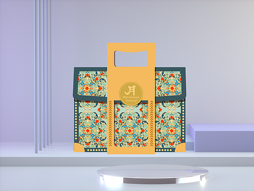 给客户设计的一款中秋月饼礼盒