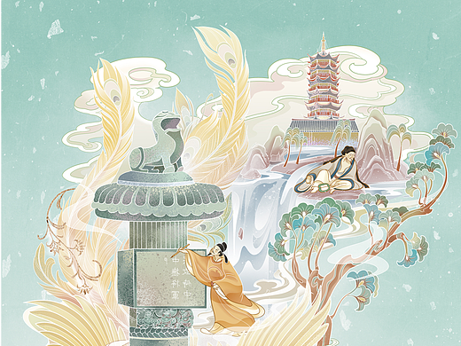 南京市文投集团×文旅局南京文物数字化活化H5封面插画