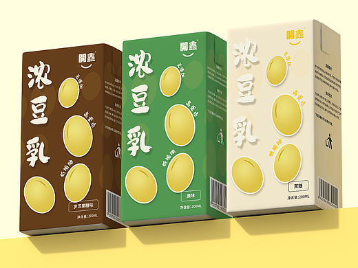 粒大饱满-開鑫浓豆乳包装设计