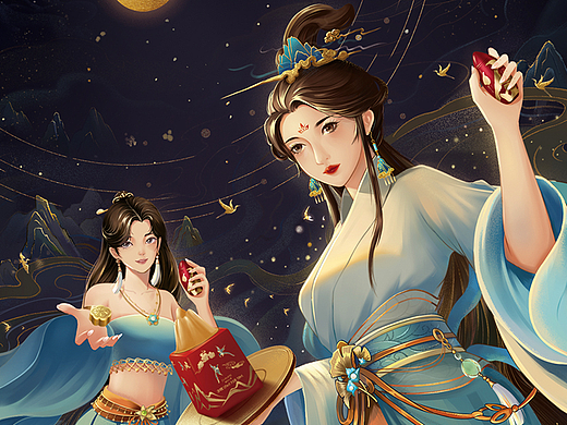 谷小酒中秋插画首页