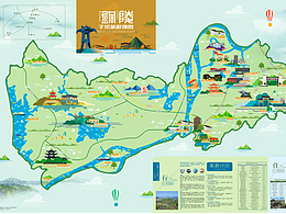 中國古銅都——魅力安徽銅陵，銅陵城市手繪旅游地圖