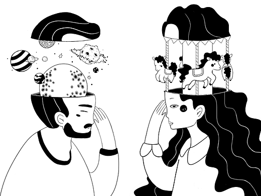 脑海（个人主页-ZMjkyODI4Njg=） - 商业插画 - 站酷设计师夜小猫xy原创素材 - 站酷ZCOOL