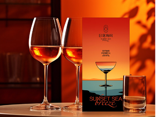 落日余晖风格的清酒吧品牌设计
