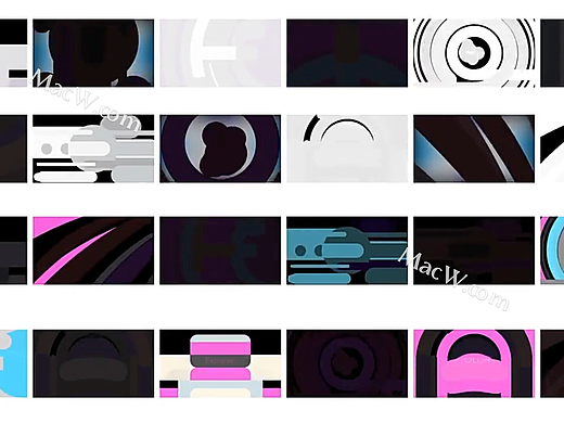 FCPX插件:干净创意彩色图形配文字标题过渡转场Shape Text Transitions