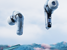 蓝色耳机外观三维视频