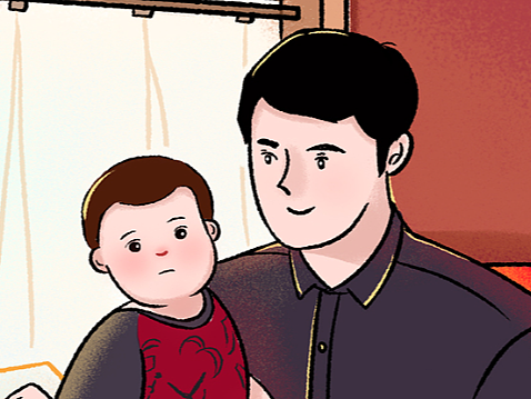 《父与子》第二张 继续各种尝试 顺带练习下色彩