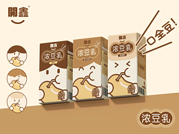 開鑫浓豆乳包装设计_一口全豆