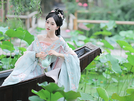 醉卧藕花深处 |夏日荷花汉服写真