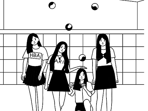 一组校园喜茶风写实，喜茶营销插画