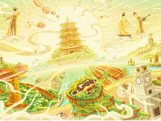 【城市宣传插画】泉州丨新国潮插画