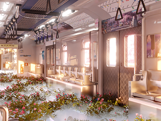 blender 鲜花地铁场景搭建练习