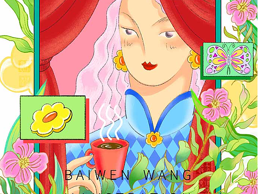 插画《下午茶时间》