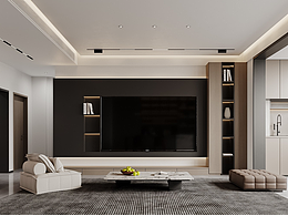 现代客餐厅——白龙马效果图