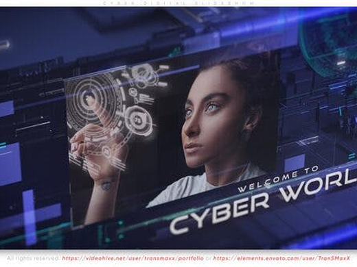 AE模板 | 高科技HUD界面元素电影游戏介绍预告动态动画