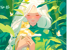 春日治愈插画绘画过程