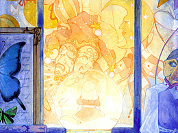 原創(chuàng)水彩-水晶球的夢